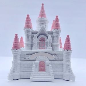 🏰 Castle Bank in pink and white Sparkle
